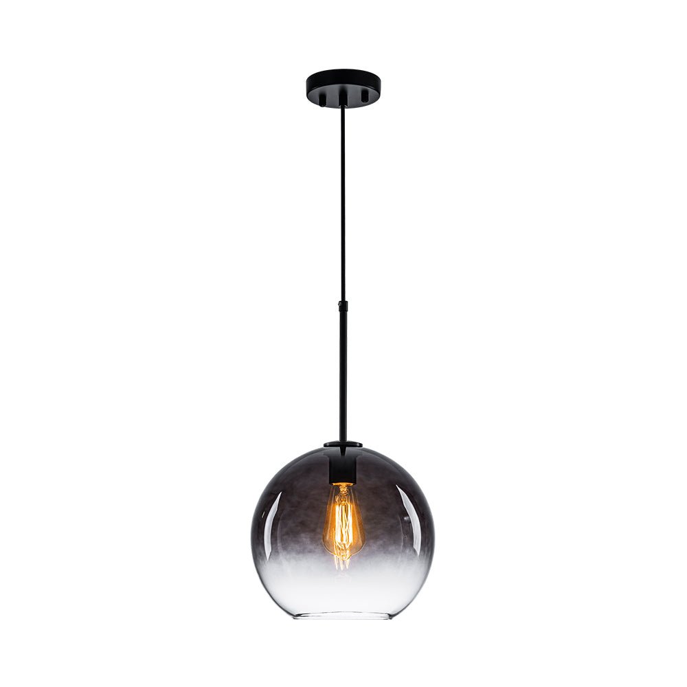 LightfixturesUAE-1-light Vintage Modern Gradient Smoke Grey Glass Pendant Light-Pendant Lights-Black-