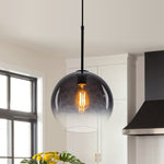 LightfixturesUAE-1-light Vintage Modern Gradient Smoke Grey Glass Pendant Light-Pendant Lights-Black-