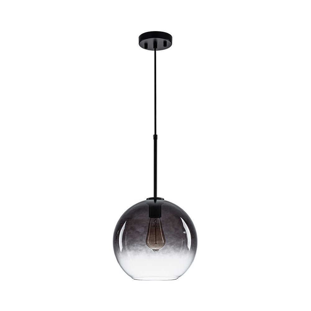 LightfixturesUAE-1-light Vintage Modern Gradient Smoke Grey Glass Pendant Light-Pendant Lights-Black-