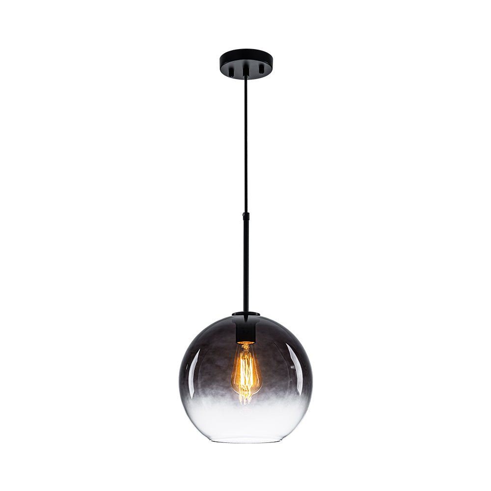 LightfixturesUAE-1-light Vintage Modern Gradient Smoke Grey Glass Pendant Light-Pendant Lights-Black-