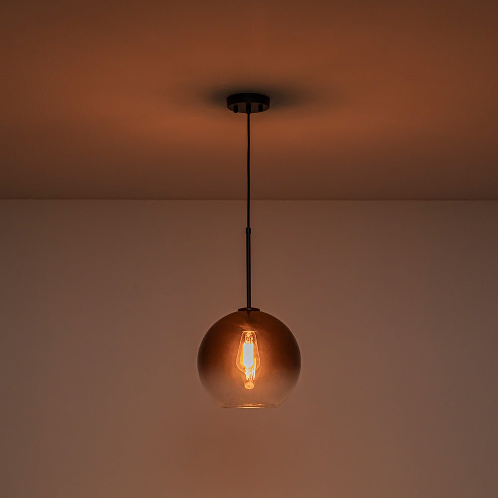 LightfixturesUAE-1-light Vintage Modern Gradient Smoke Grey Glass Pendant Light-Pendant Lights-Black-