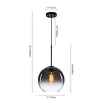 LightfixturesUAE-1-light Vintage Modern Gradient Smoke Grey Glass Pendant Light-Pendant Lights-Black-