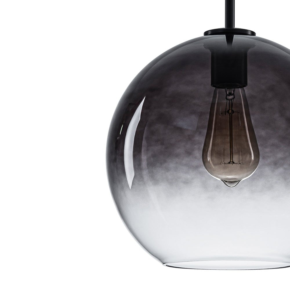 LightfixturesUAE-1-light Vintage Modern Gradient Smoke Grey Glass Pendant Light-Pendant Lights-Black-
