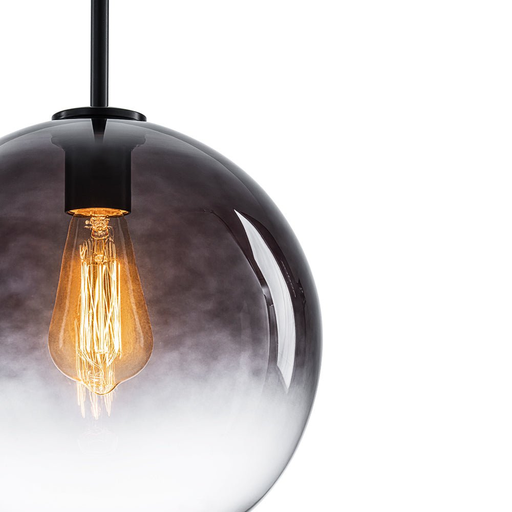 LightfixturesUAE-1-light Vintage Modern Gradient Smoke Grey Glass Pendant Light-Pendant Lights-Black-