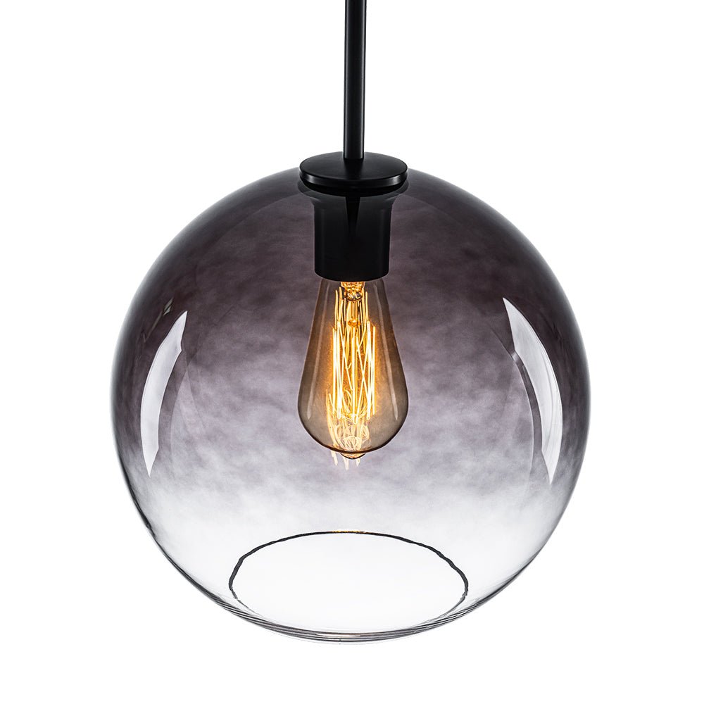 LightfixturesUAE-1-light Vintage Modern Gradient Smoke Grey Glass Pendant Light-Pendant Lights-Black-