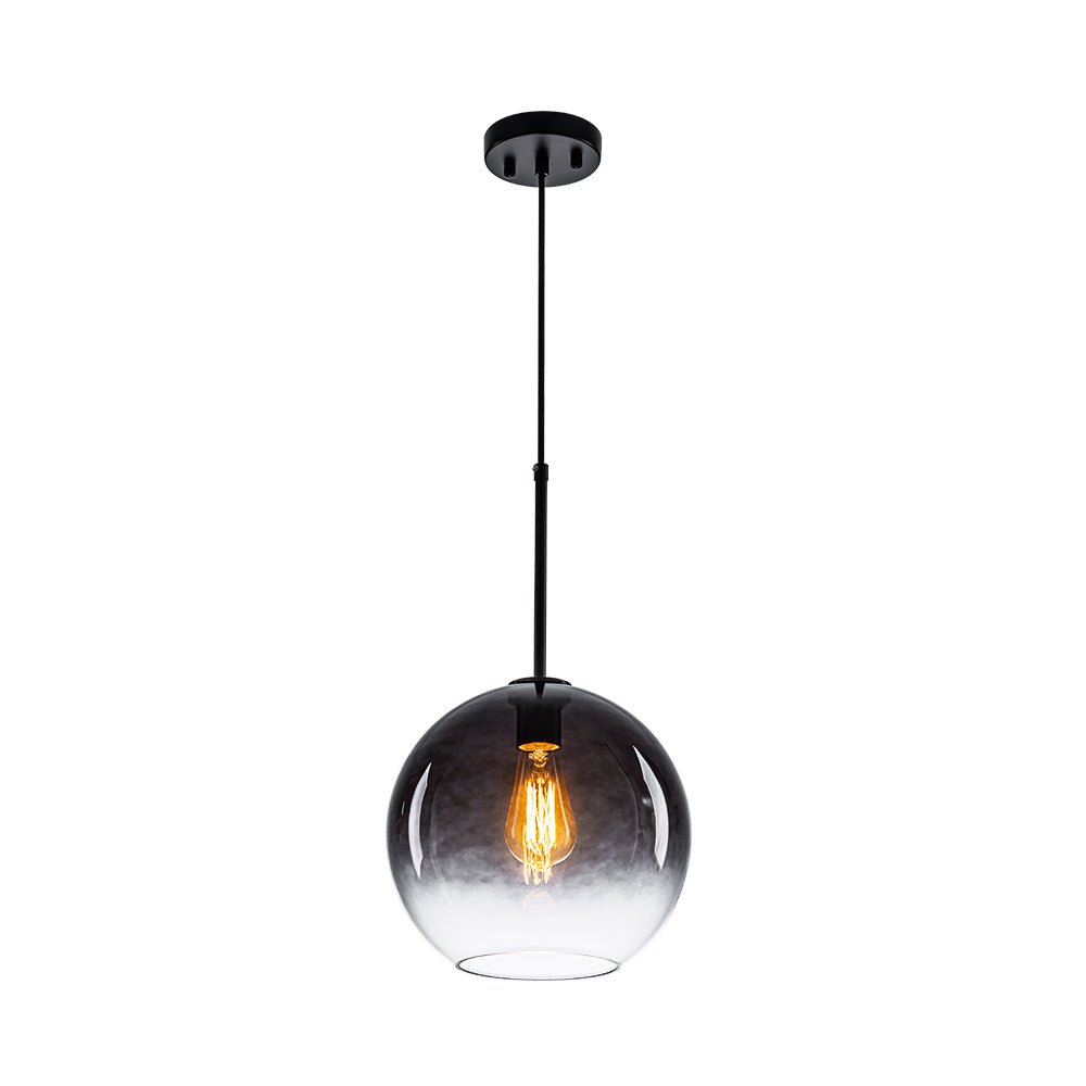 LightfixturesUAE-1-light Vintage Modern Gradient Smoke Grey Glass Pendant Light-Pendant Lights-Black-