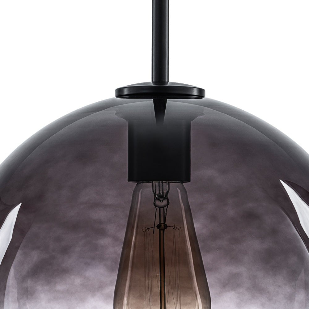 LightfixturesUAE-1-light Vintage Modern Gradient Smoke Grey Glass Pendant Light-Pendant Lights-Black-