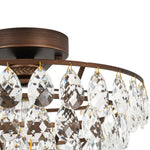 LightfixturesUAE-1-Light Vintage Pyramid-Shape Teardrop Crystal Semi Flush Mount Ceiling Light-Ceiling Lights-Bronze-