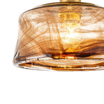 LightfixturesUAE-1-Light Vintage Retro Smoky Swirl Amber Glass Semi-Flush Ceiling Light-Ceiling Lights-Amber-