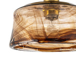 LightfixturesUAE-1-Light Vintage Retro Smoky Swirl Amber Glass Semi-Flush Ceiling Light-Ceiling Lights-Amber-