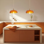 LightfixturesUAE-1-Light Vintage Romantic Retro Lotus Petal Glass Pendant Light-Pendant Lights-Amber-