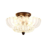 LightfixturesUAE-1-Light Vintage Romantic Retro Petal Glass Tiered Flush Mount Ceiling Light-Ceiling Lights-Clear-