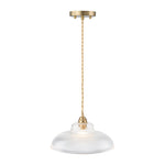 LightfixturesUAE-1-Light Vintage Striped Glass Dome-Shaped Pendant Light-Pendant Lights-Green-