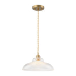 LightfixturesUAE-1-Light Vintage Striped Glass Dome-Shaped Pendant Light-Pendant Lights-Green-
