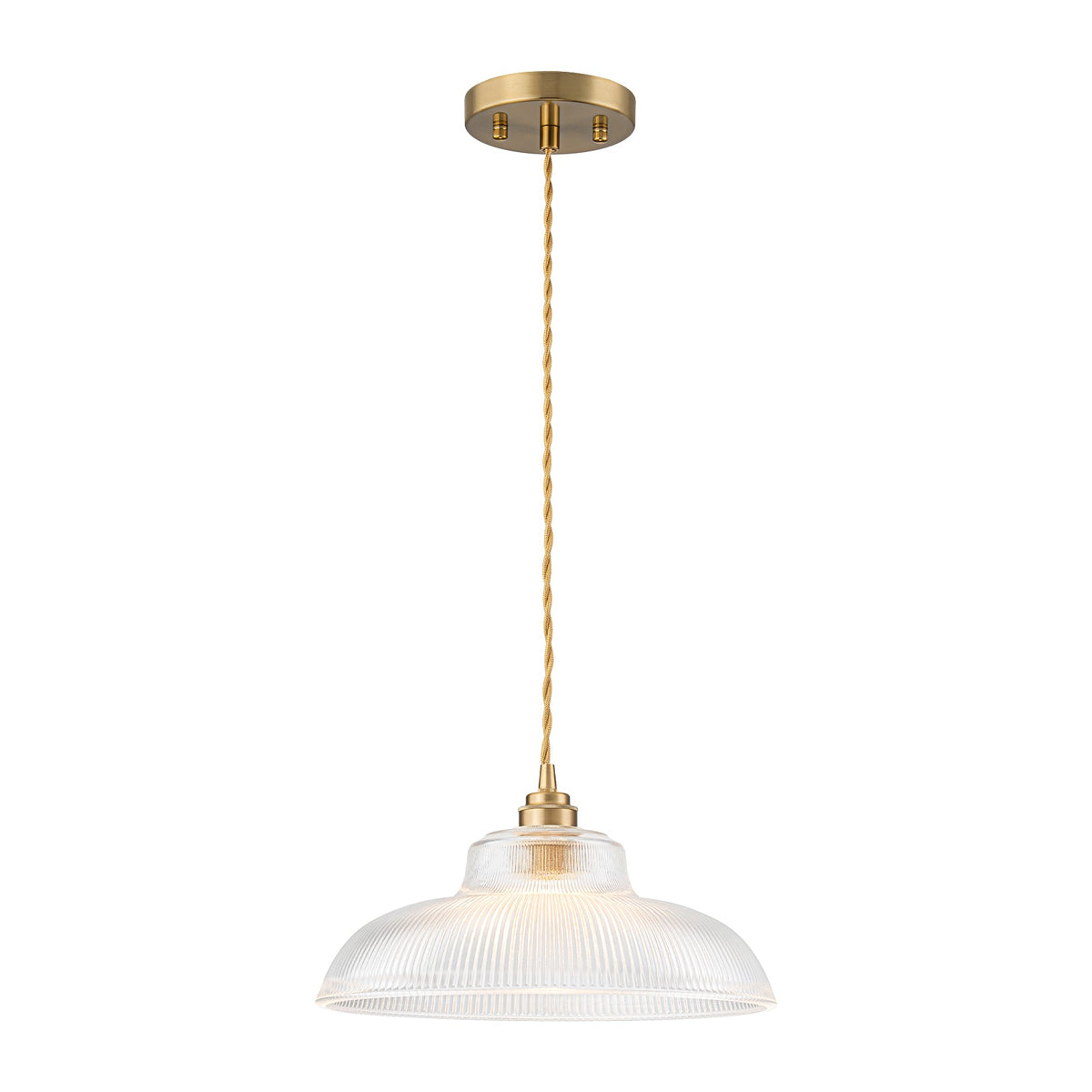 LightfixturesUAE-1-Light Vintage Striped Glass Dome-Shaped Pendant Light-Pendant Lights-Green-