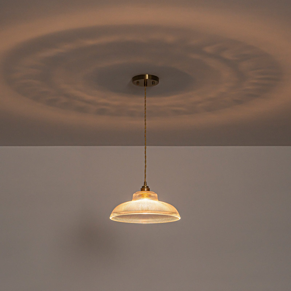 LightfixturesUAE-1-Light Vintage Striped Glass Dome-Shaped Pendant Light-Pendant Lights-Green-