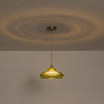 LightfixturesUAE-1-Light Vintage Striped Glass Dome-Shaped Pendant Light-Pendant Lights-Green-