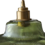 LightfixturesUAE-1-Light Vintage Striped Glass Dome-Shaped Pendant Light-Pendant Lights-Green-