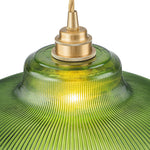 LightfixturesUAE-1-Light Vintage Striped Glass Dome-Shaped Pendant Light-Pendant Lights-Green-