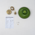 LightfixturesUAE-1-Light Vintage Striped Glass Dome-Shaped Pendant Light-Pendant Lights-Green-