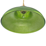 LightfixturesUAE-1-Light Vintage Striped Glass Dome-Shaped Pendant Light-Pendant Lights-Green-