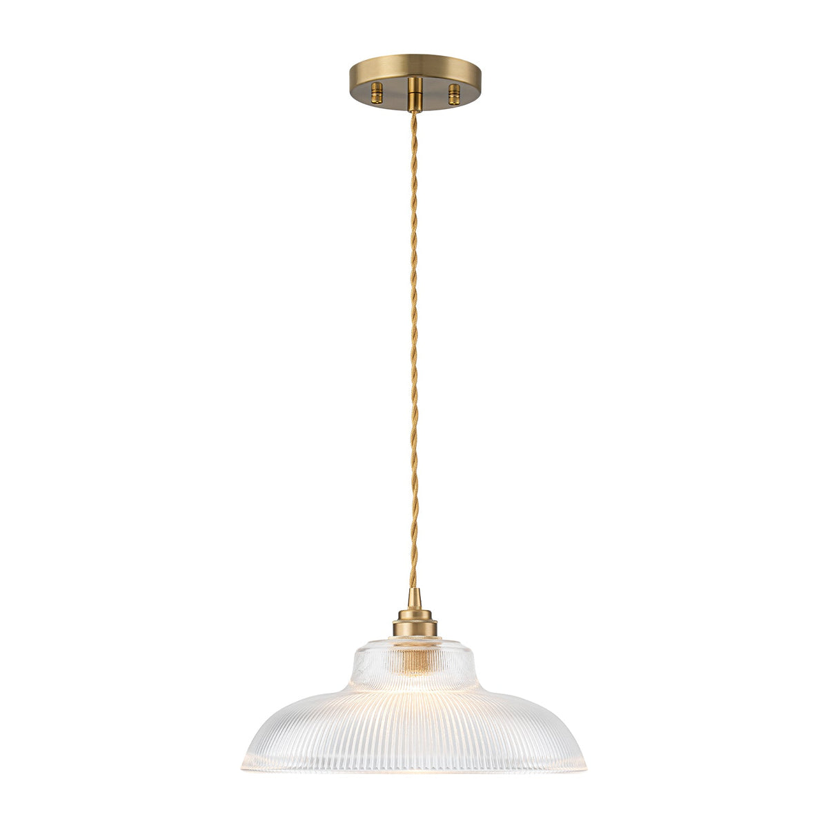 LightfixturesUAE-1-Light Vintage Striped Glass Dome-Shaped Pendant Light-Pendant Lights-Green-