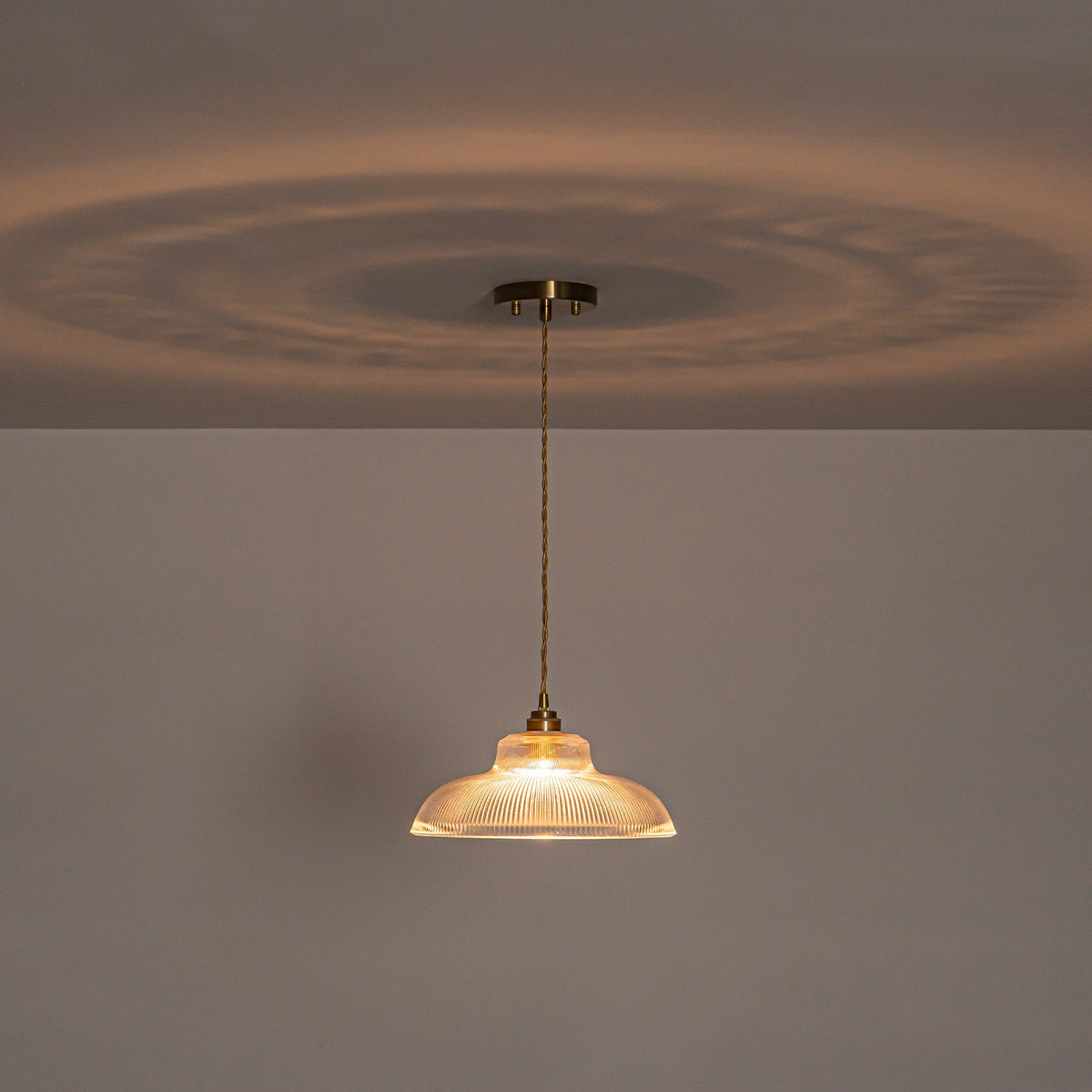 LightfixturesUAE-1-Light Vintage Striped Glass Dome-Shaped Pendant Light-Pendant Lights-Green-