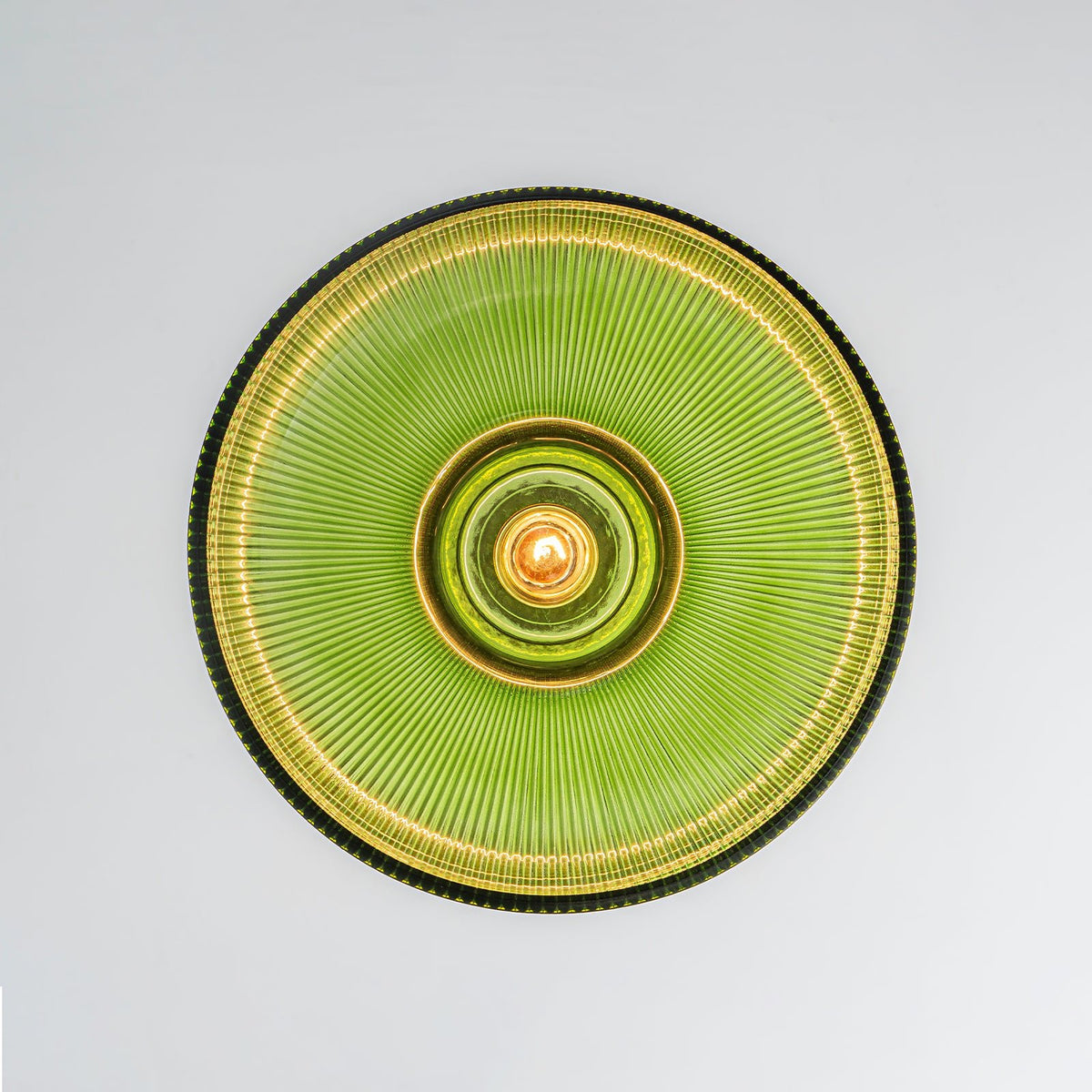 LightfixturesUAE-1-Light Vintage Striped Glass Dome-Shaped Pendant Light-Pendant Lights-Green-