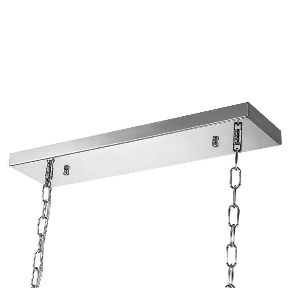 LightfixturesUAE-10-Light Bauhaus Luxury Oval Crystal Linear Chandelier-Chandeliers-Chrome-