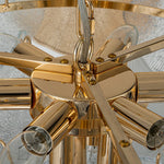 LightfixturesUAE-10-Light Modern Glam Tricolor Ginkgo Leaf Shell Glass Chandelier-Chandeliers - 