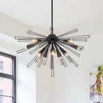LightfixturesUAE-10-Light Modern Metal Sputnik Sunburst Chandelier-Chandeliers-Black-