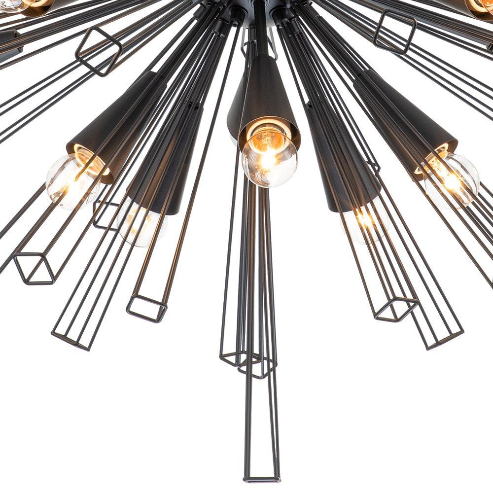 LightfixturesUAE-10-Light Modern Metal Sputnik Sunburst Chandelier-Chandeliers-Brass-
