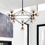 LightfixturesUAE-10/15-Light Modern Modo Clear Glass Globe Geometric Chandelier-Chandeliers-10-Light-
