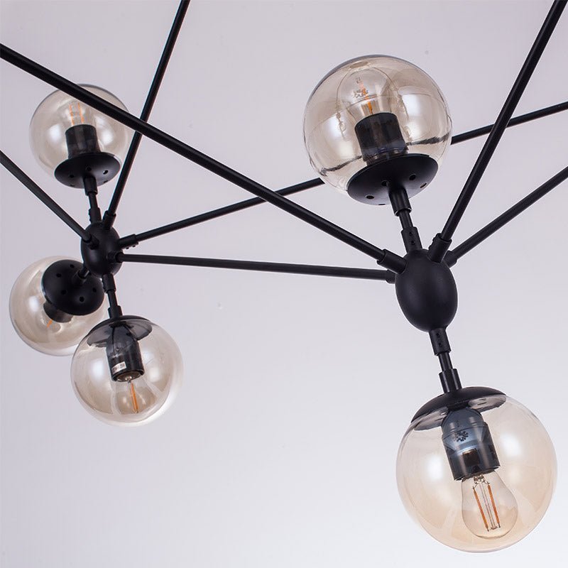 LightfixturesUAE-10/15-Light Modern Modo Clear Glass Globe Geometric Chandelier-Chandeliers-15-Light-