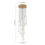 LightfixturesUAE-12-Light Bauhaus Glam Staircase Crystal Multi-Drop Tassel Cluster Pendant Light-Chandeliers-Brass-