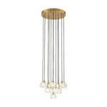 LightfixturesUAE-12-Light Bauhaus Glam Staircase Crystal Multi-Drop Tassel Cluster Pendant Light-Chandeliers-Brass-