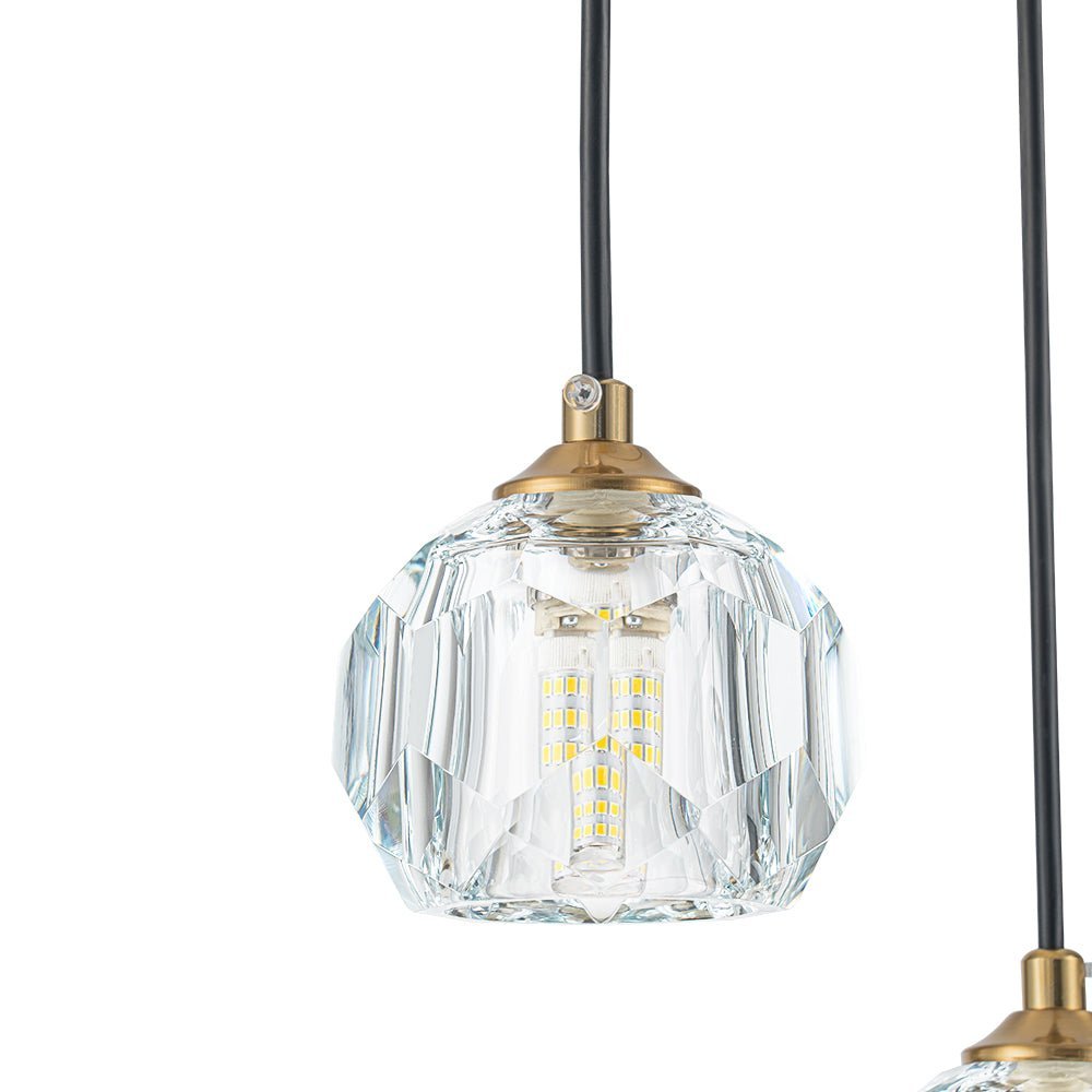 LightfixturesUAE-12-Light Bauhaus Glam Staircase Crystal Multi-Drop Tassel Cluster Pendant Light-Chandeliers-Brass-