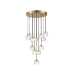 LightfixturesUAE-12-Light Bauhaus Glam Staircase Crystal Multi-Drop Tassel Cluster Pendant Light-Chandeliers-Brass-