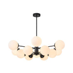 LightfixturesUAE-12-Light Mid-Century Modern 2-Tiered Bubble Glass Globe Sputnik Chandelier-Chandeliers-Brass-Ribbed Globe