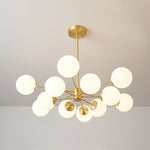 LightfixturesUAE-12-Light Mid-Century Modern 2-Tiered Bubble Glass Globe Sputnik Chandelier-Chandeliers-Brass-Ribbed Globe