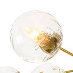 LightfixturesUAE-12-Light Mid-Century Modern 2-Tiered Bubble Glass Globe Sputnik Chandelier-Chandeliers-Brass-Ribbed Globe
