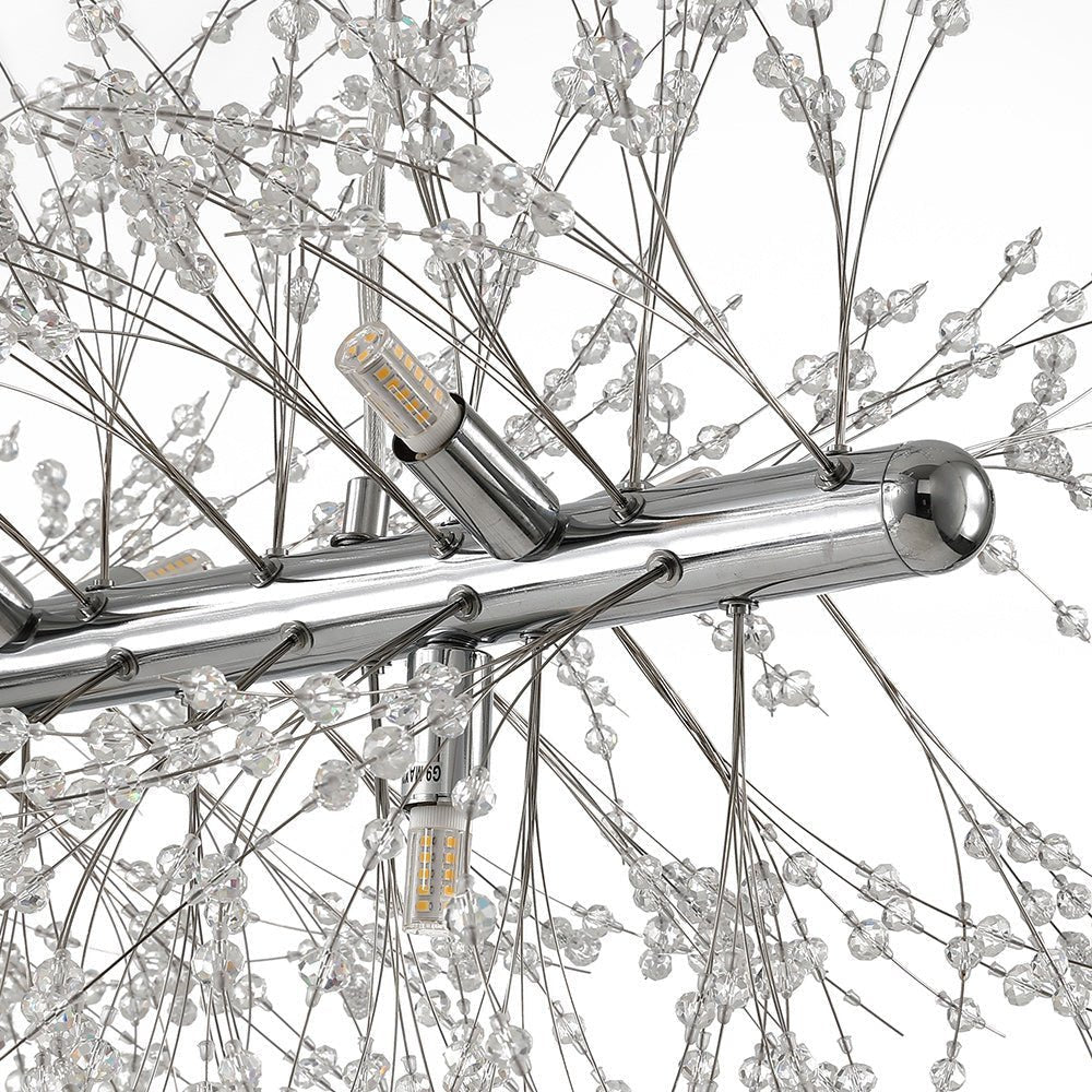 LightfixturesUAE-12-Light Modern Dandelion Sputnik Firework Linear Chandelier-Chandeliers-Chrome-12-Light