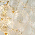 LightfixturesUAE-12-Light Modern Large Tiered Ribbed Glass Bubble Grape Cluster Chandelier-Chandeliers-12-Light-Brass