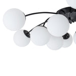 LightfixturesUAE-12-Light Modern Opal Glass Globe Sputnik Semi Flush Mount-Chandeliers-Brass-