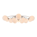LightfixturesUAE-12-Light Modern Opal Glass Globe Sputnik Semi Flush Mount-Chandeliers-Brass-