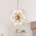 LightfixturesUAE-12-Light Modern Rainbow Color Starburst Sputnik Chandelier For Kids-Chandeliers-Rainbow Brass-