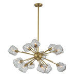LightfixturesUAE-12-Light Modern Sputnik Ice Cube-Shaped Glass Chandelier-Chandeliers - 