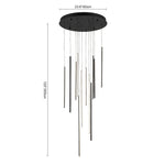 LightfixturesUAE-12-Light Modern Tassel Black LED High Ceiling Cluster Chandelier-Chandeliers - 