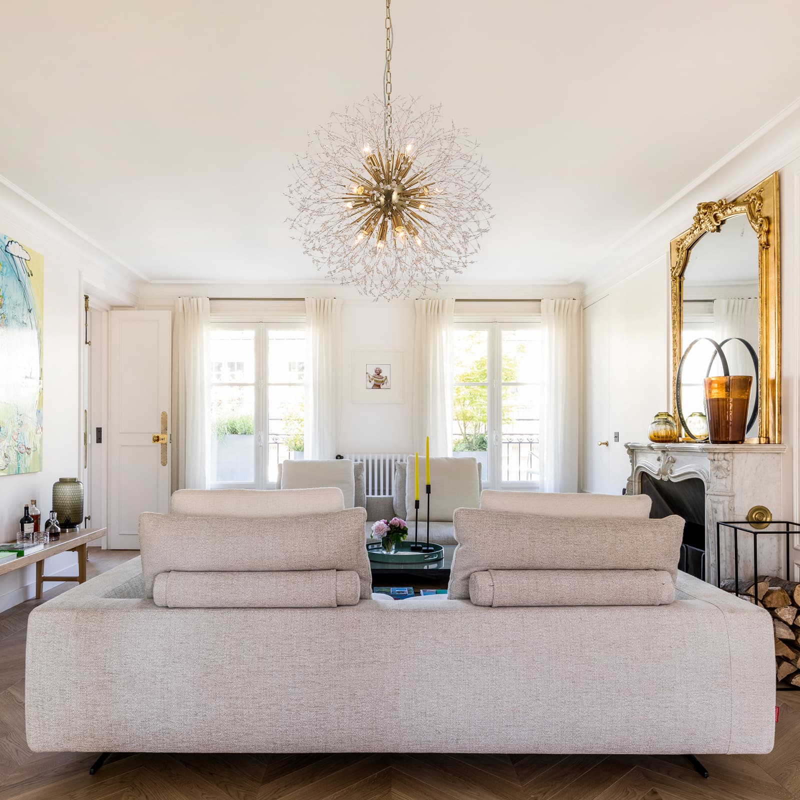 LightfixturesUAE-12-Light Romantic Luxury Dandelion-Shaped Chandelier with Sparkling Crystals-Chandeliers-Brass-