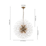 LightfixturesUAE-12-Light Romantic Luxury Dandelion-Shaped Chandelier with Sparkling Crystals-Chandeliers-Brass-